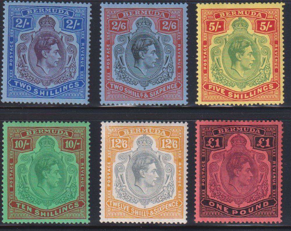 BERMUDA 1938-53 p14 KGV1 KEY TYPES SUPERB MINT SG116-9,120a,121 - CV £1245