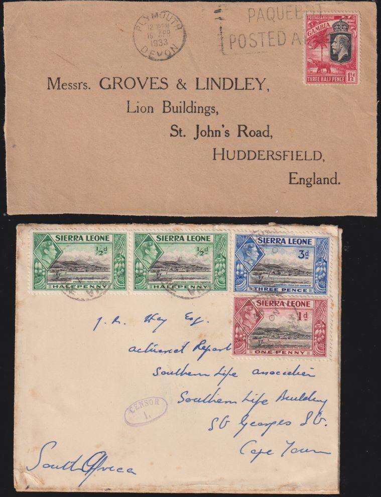 GAMBIA 1935 SILVER JUBILEE COVERS & OTHERS