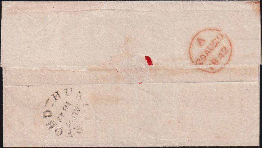 GREAT BRITAIN 1842 1d RED PLATE 11  ON COVER - SUPERB