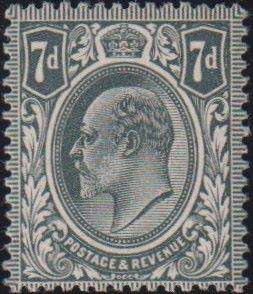 GREAT BRITAIN 1910-3 7d DEEP-SLATE GREY SG SPEC M(38) 1 WITH CERT FINE MINT