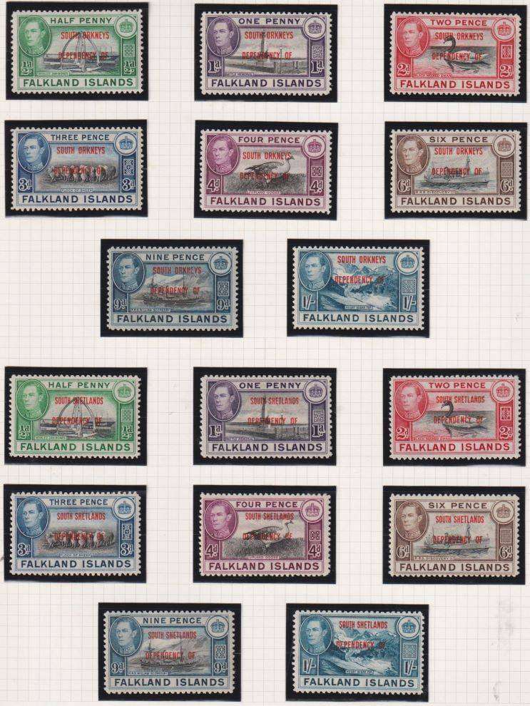 DOMINICA, COOK ISLANDS,TANGIER, FALKLAND DEPS, IRELAND LOVELY MINT KGV1 LOT ON PAGES