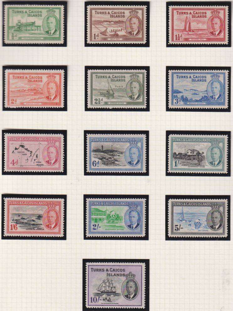 TRINIDAD & TURKS LOVELY MINT KGV1 LOT ON PAGES - CV £215
