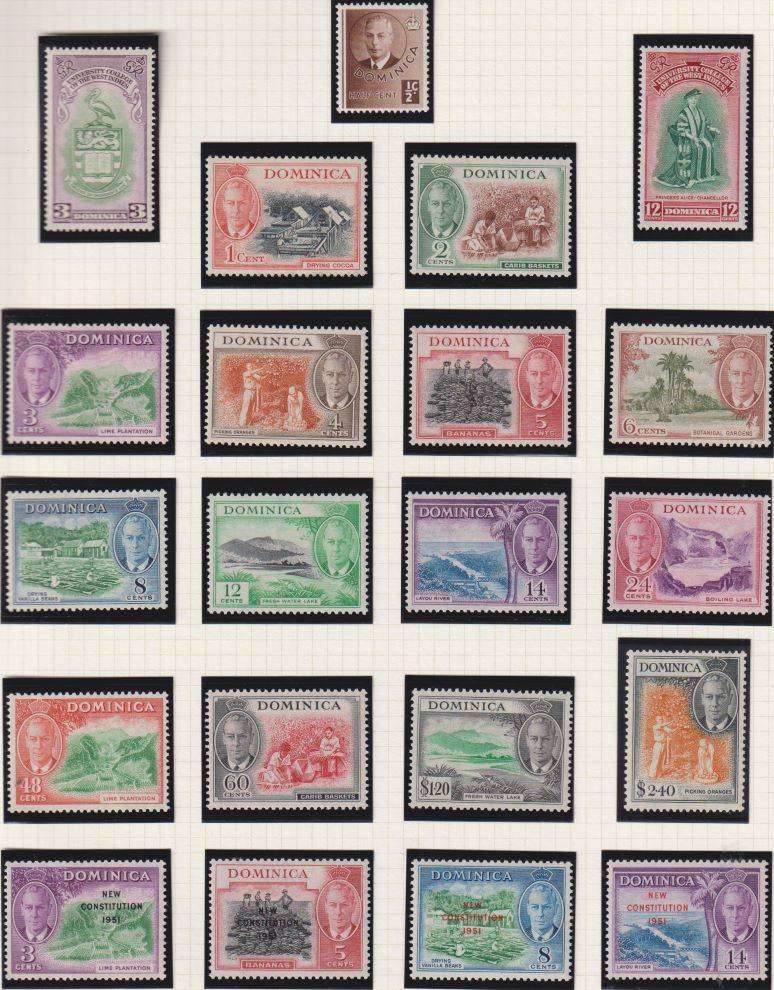 DOMINICA, COOK ISLANDS,TANGIER, FALKLAND DEPS, IRELAND LOVELY MINT KGV1 LOT ON PAGES