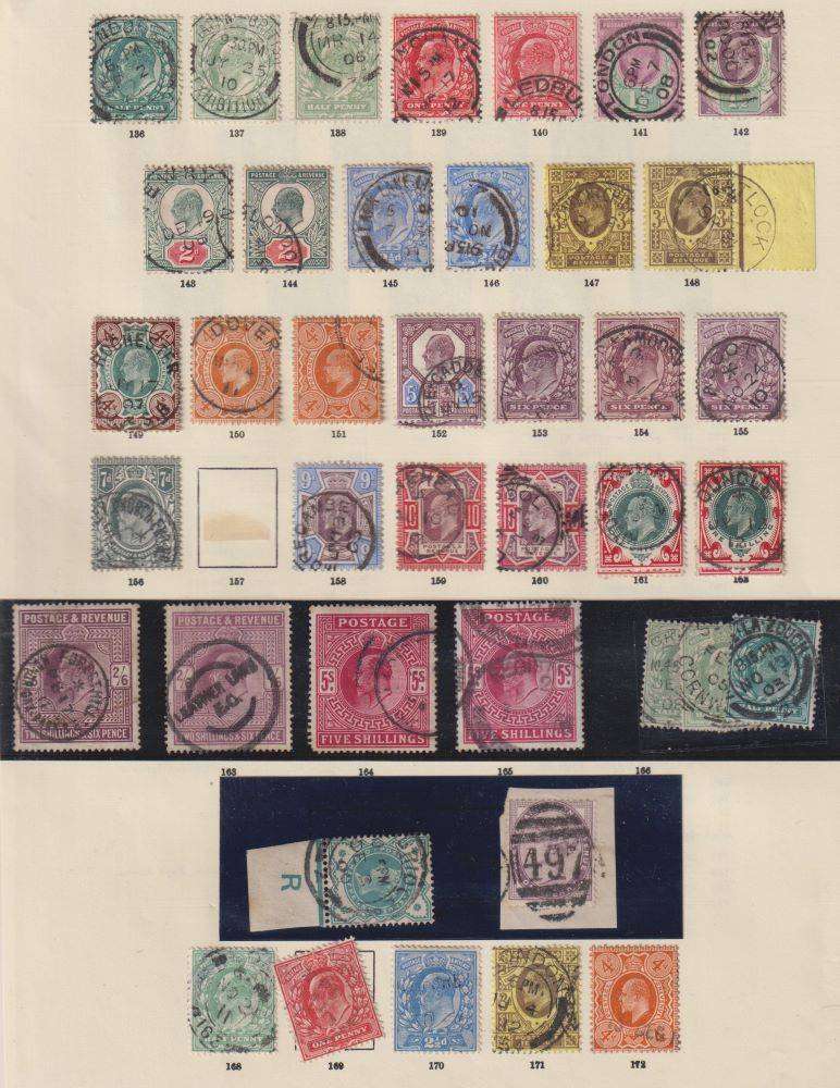 GREAT BRITAIN KING EDWARD V11 LOVELY LOT ON PAGE -  HIGH CAT VALUE