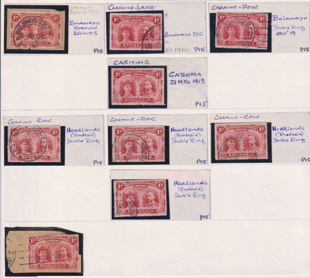 RHODESIA 1910 DOUBLE HEADS 1/2d & 1d SUPERB USED LOT