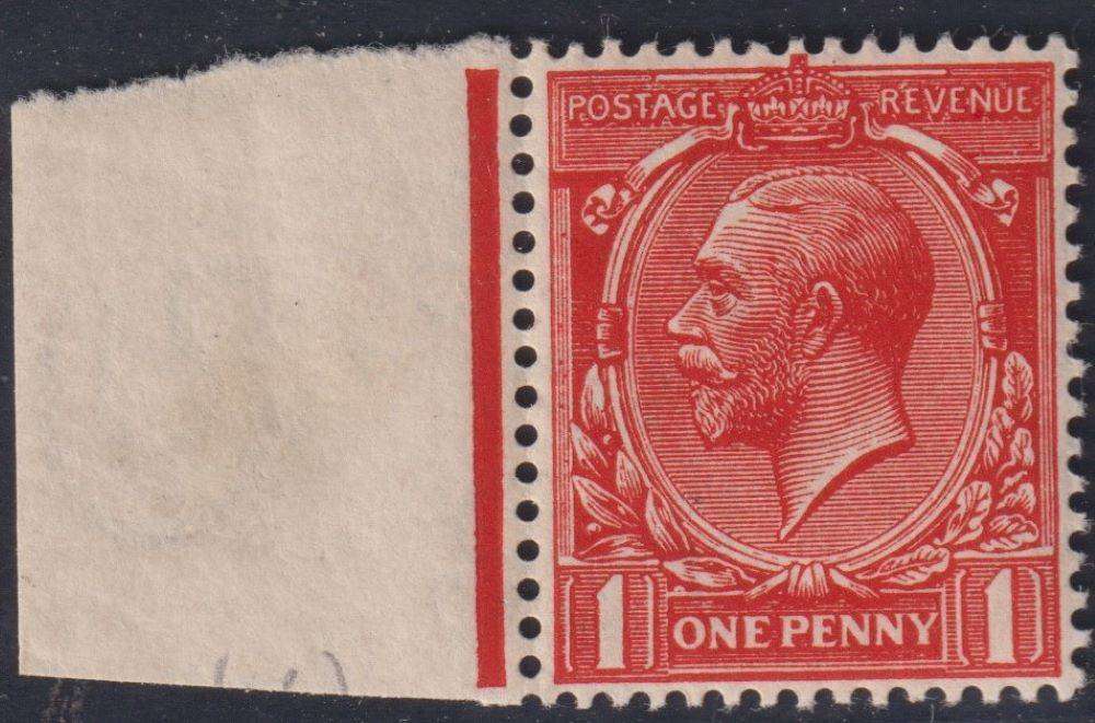 GREAT BRITAIN 1912 1d SCARLET-VERMILION UM WITH CERT CV £125+