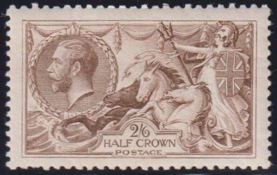 GREAT BRITAIN 1918 2/6 SEAHORSE PALE BROWN FINE HINGED MINT SG 415a