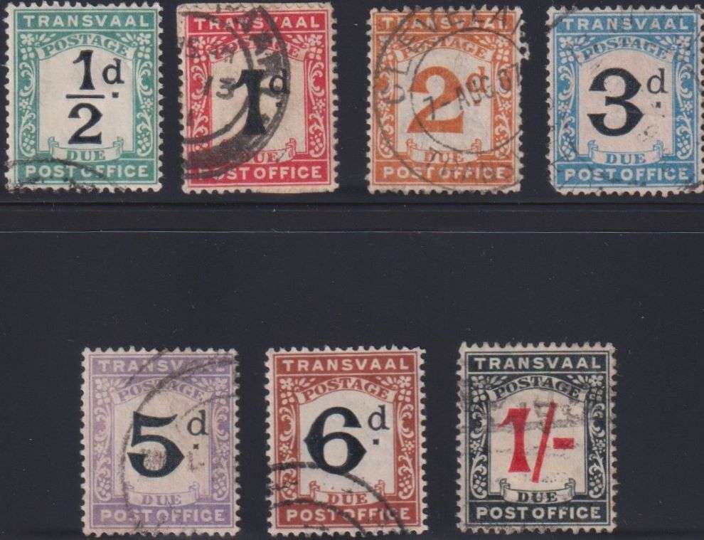 TRANSVAAL 1907 POSTAGE DUE SET USED - CV R1595