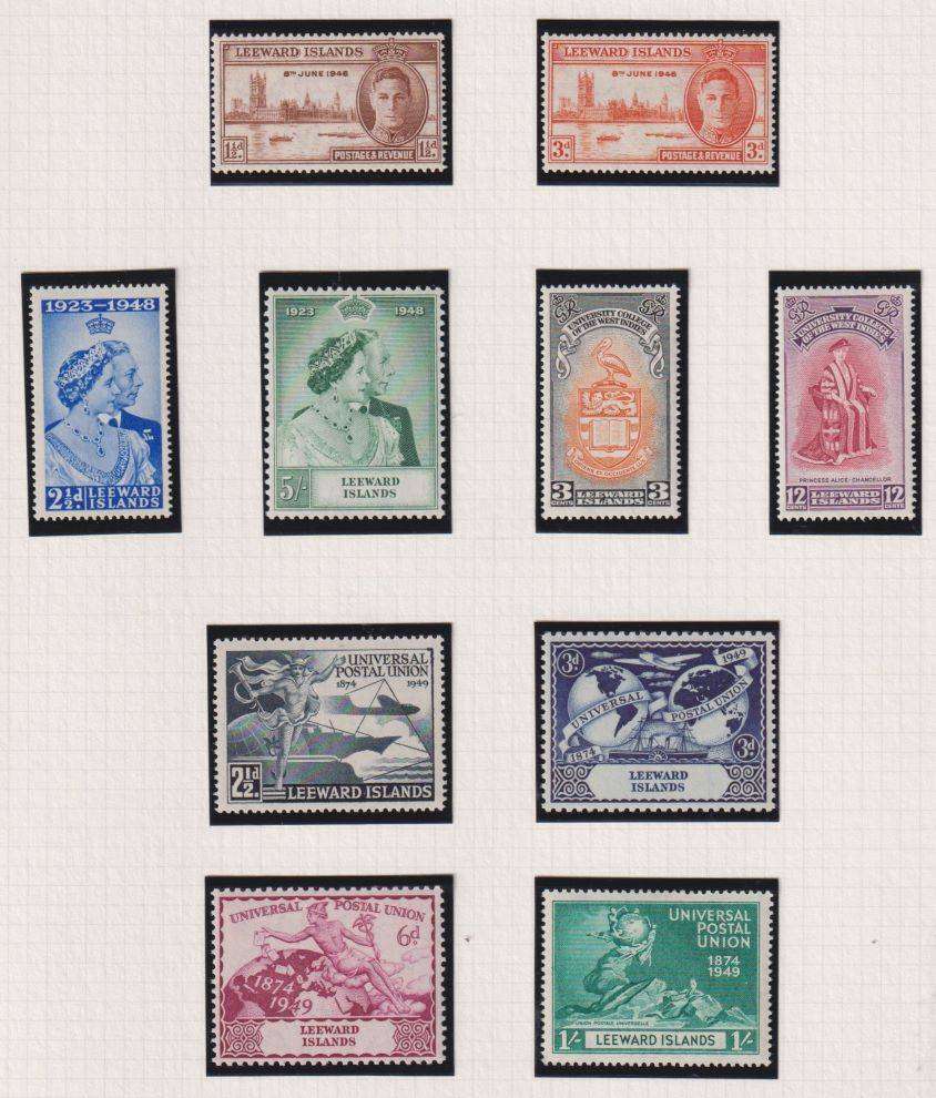 LEEWARD ISLANDS, GAMBIA, GILBERT 1946-51 RSW & COMMEM SETS SUPERB UNMOUNTED MINT