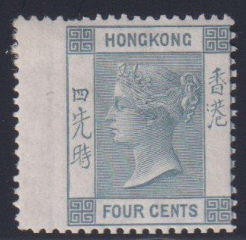 HONG KONG 1863 QVIC 4c FINE HINGED MINT - SG 9 CV £160