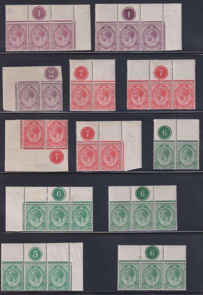 South African 1913 Kingsheads superb lot of unmounted controls
