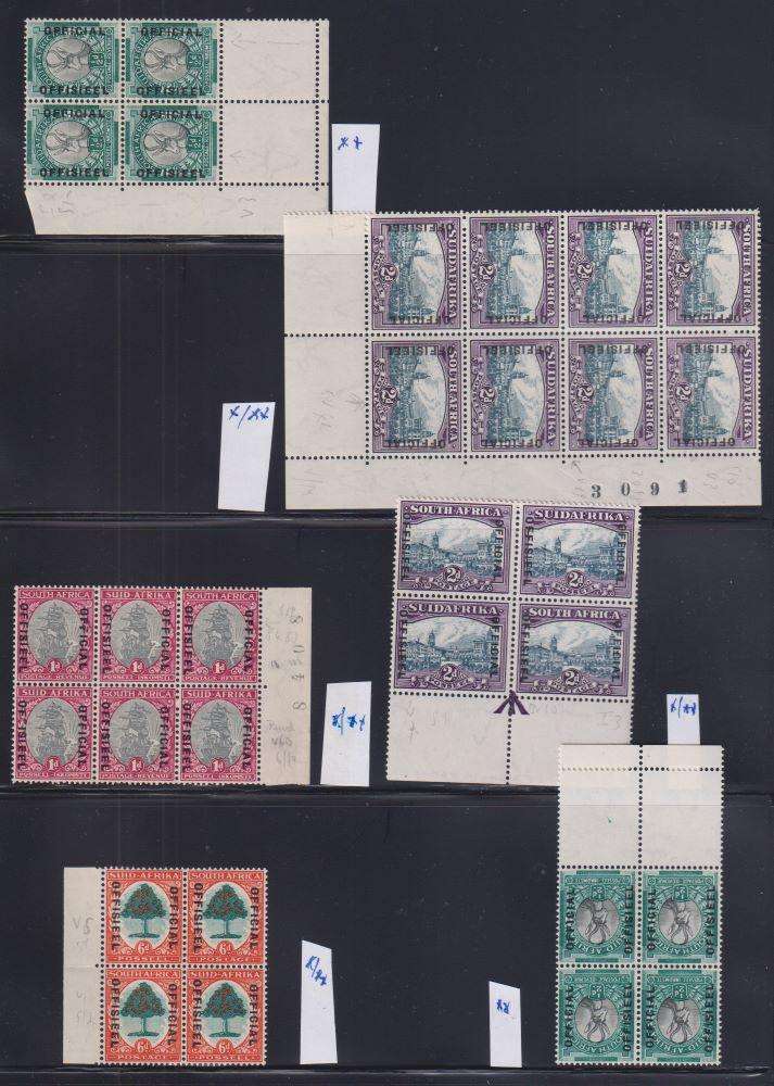SA LOVELY LOT OF 1930-1947 OFFICIALS IN BLOCKS UM/M