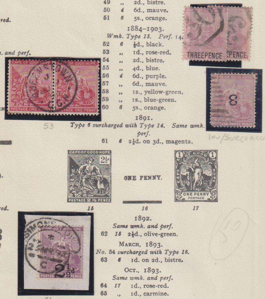 CAPE OF GOOD HOPE NICE LOT OF TRIANGLES ON ALBUM PAGE