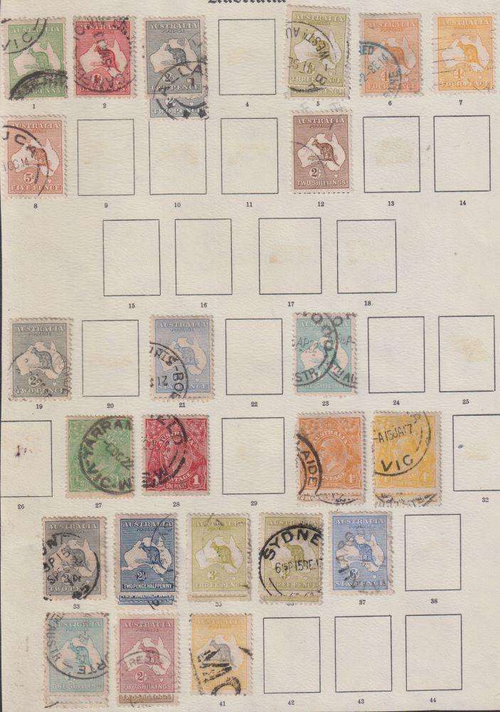 AUSTRALIA  LOT OF KANGAROOS ON ALBUM PAGE