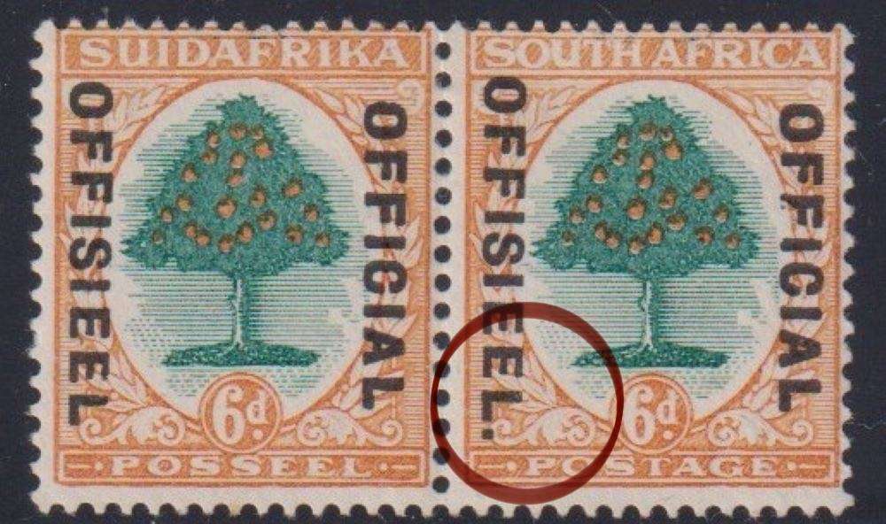 SA 1929 6d "STOP AFTER OFFICIAL"SUPERB LIGHTLY MOUNTED MINT - SACC O10a - CV R1500