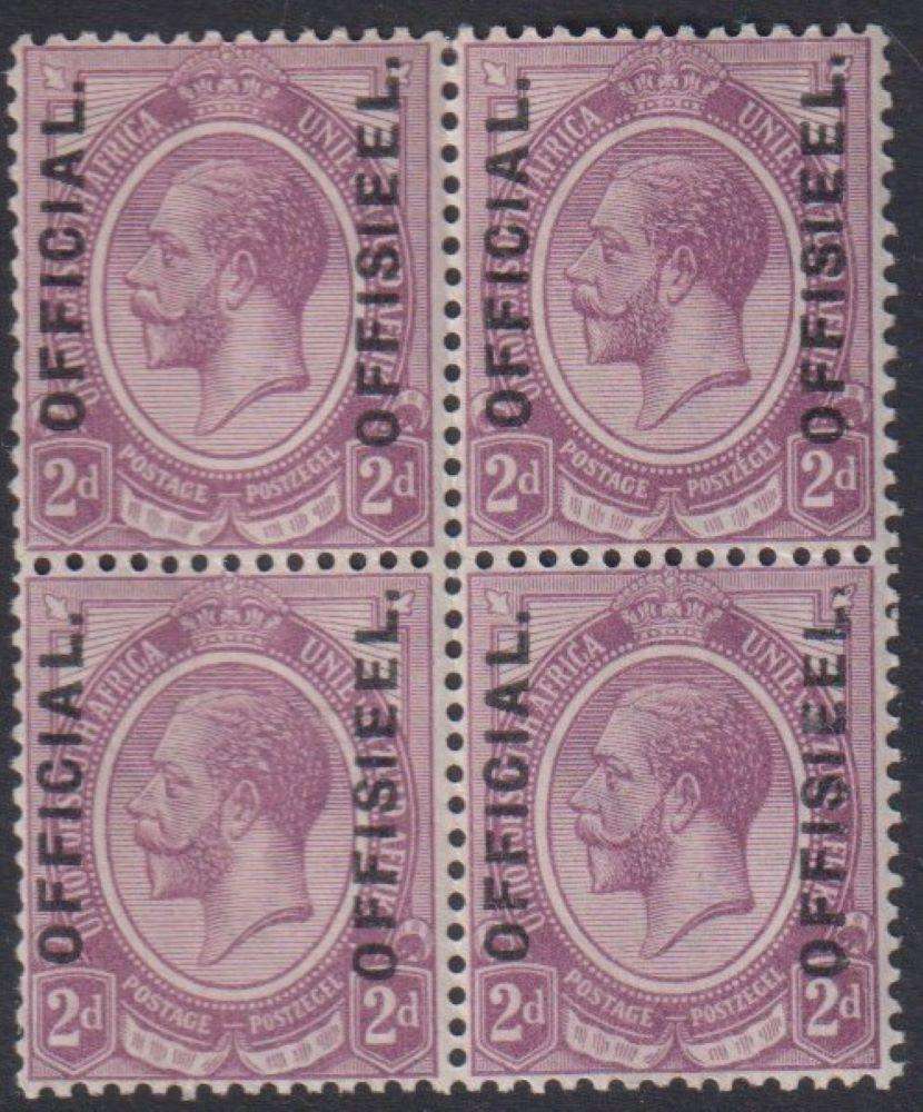 SA 1926 2d OFFICIAL BLOCK OF 4 UM