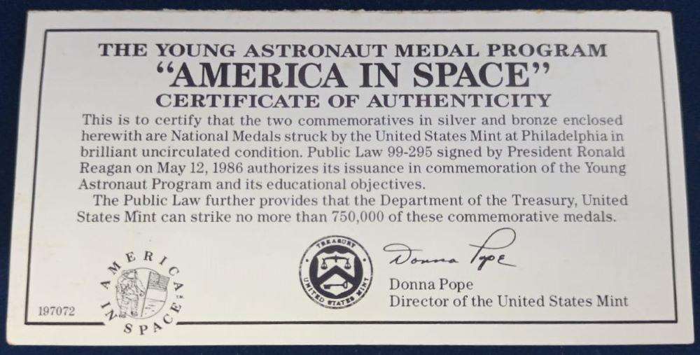America in Space Two piece Commemorative Set - Silver & Bronze Coins