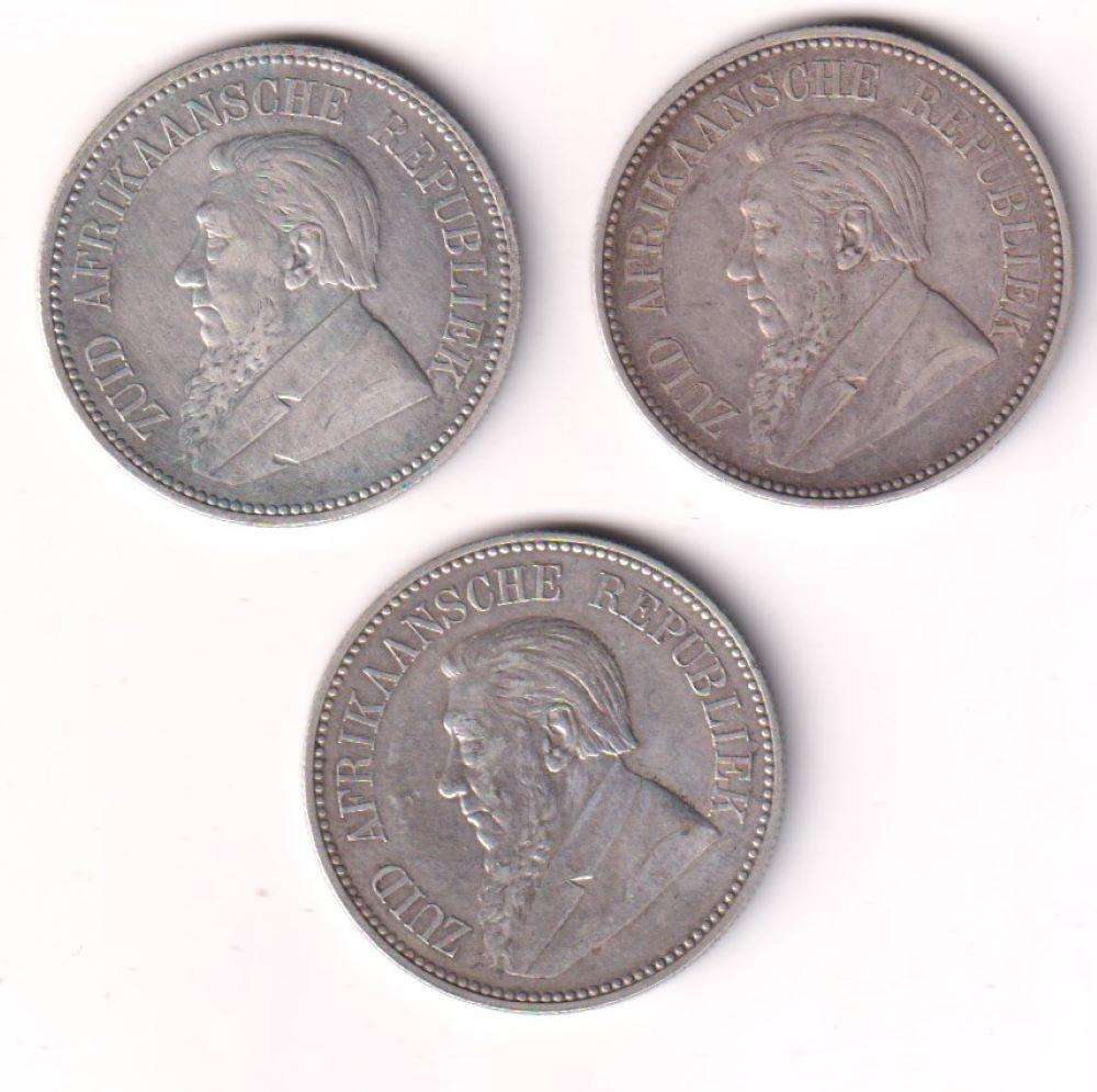 ZAR Coin Collection - 3 coins -  2/6 shillings