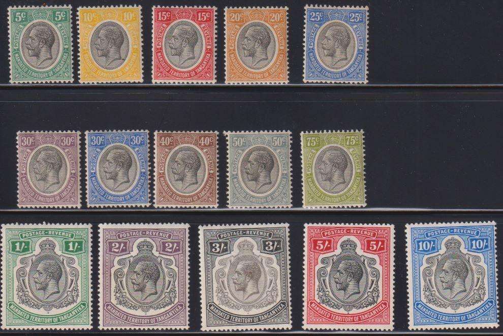 TANGANYIKA 1927 KGV TO 10/- UM/M CV £285