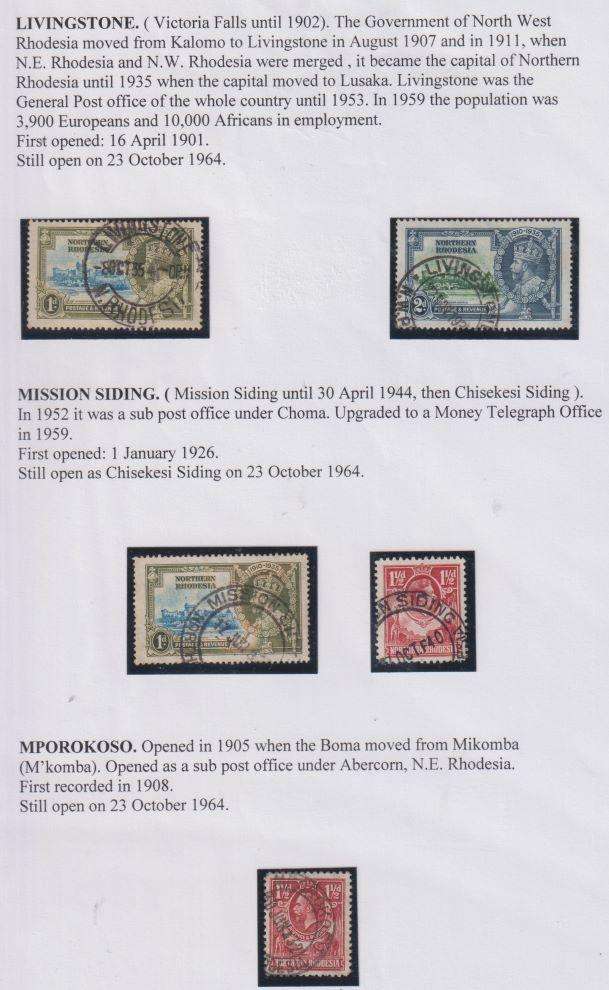 NORTHERN RHODESIA TERRIFIC LOT OF CANCELS - WRITTEN UP COLLECTION