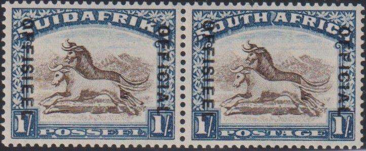 SA 1935 1/-  OFFICIAL SUPERB MINT UPRIGHT WMK   SACC O18b  CV R1600