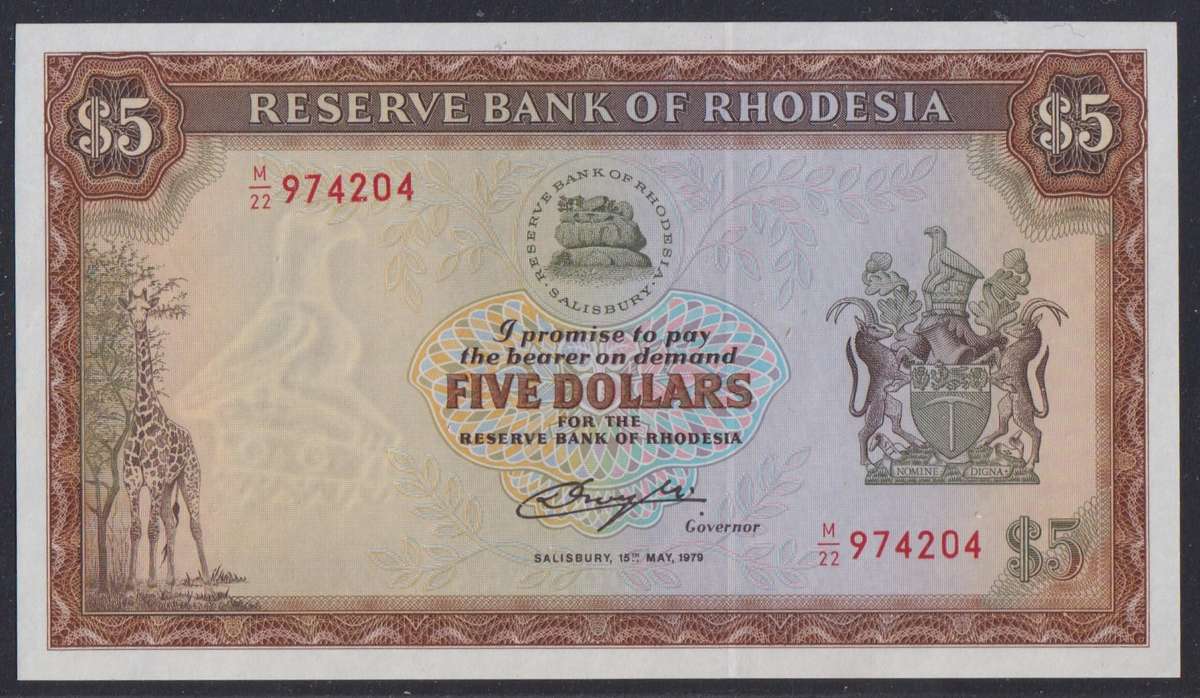 RHODESIA SET OF 1979 UNCIRCULATED BANKNOTES