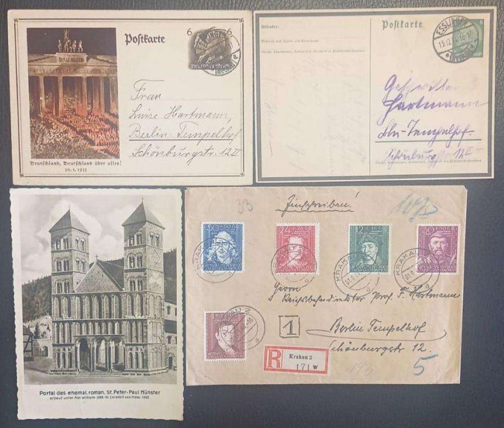 GERMANY WW1 ERA POSTCARDS, COVER, STAMPS