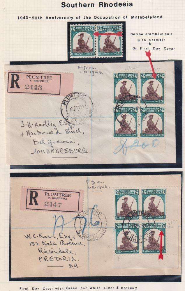 SOUTHERN RHODESIA NICE LOT OF ERRORS ON PAGES
