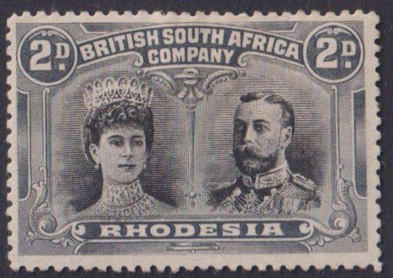 RHODESIA 1910 2d DOUBLE HEADS FINE MINT SG 129/130 CV £185