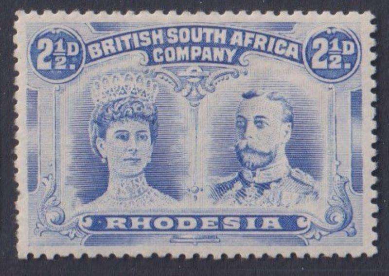 RHODESIA 1910 2 1/2d DOUBLE HEADS FINE MINT SG 131/1a/2/3 CV £150
