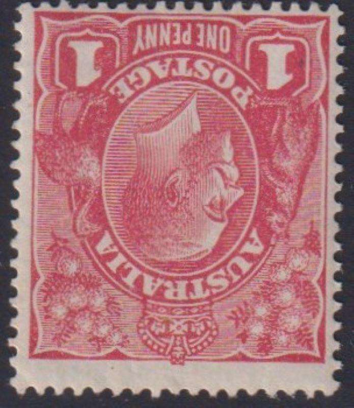 AUSTRALIA RARE 1918 1d KGV INVERTED WATERMARK - SG 50aw CV £1400 (R33600)