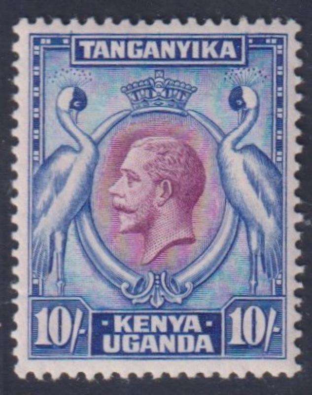 KUT KGV 10/-  SUPERB LIGHTLY HINGED MINT CV £110