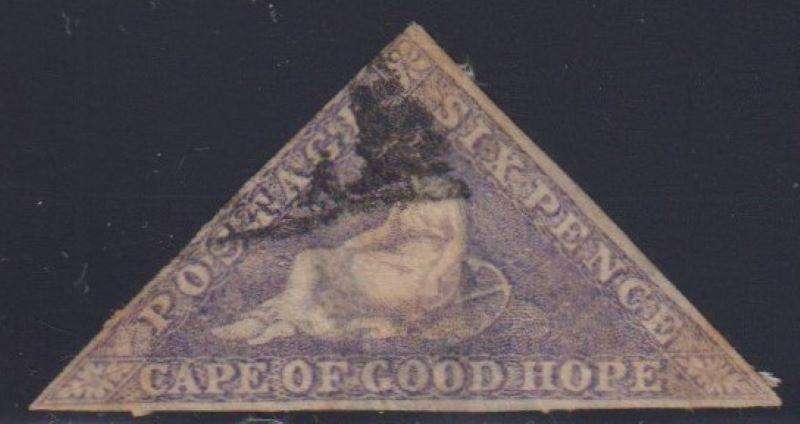 CAPE OF GOOD HOPE 1853/8 6d TRIANGLE SOUND USED