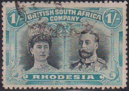 RHODESIA 1910 DOUBLE HEADS 10d's & 1/-'s SOUND USED