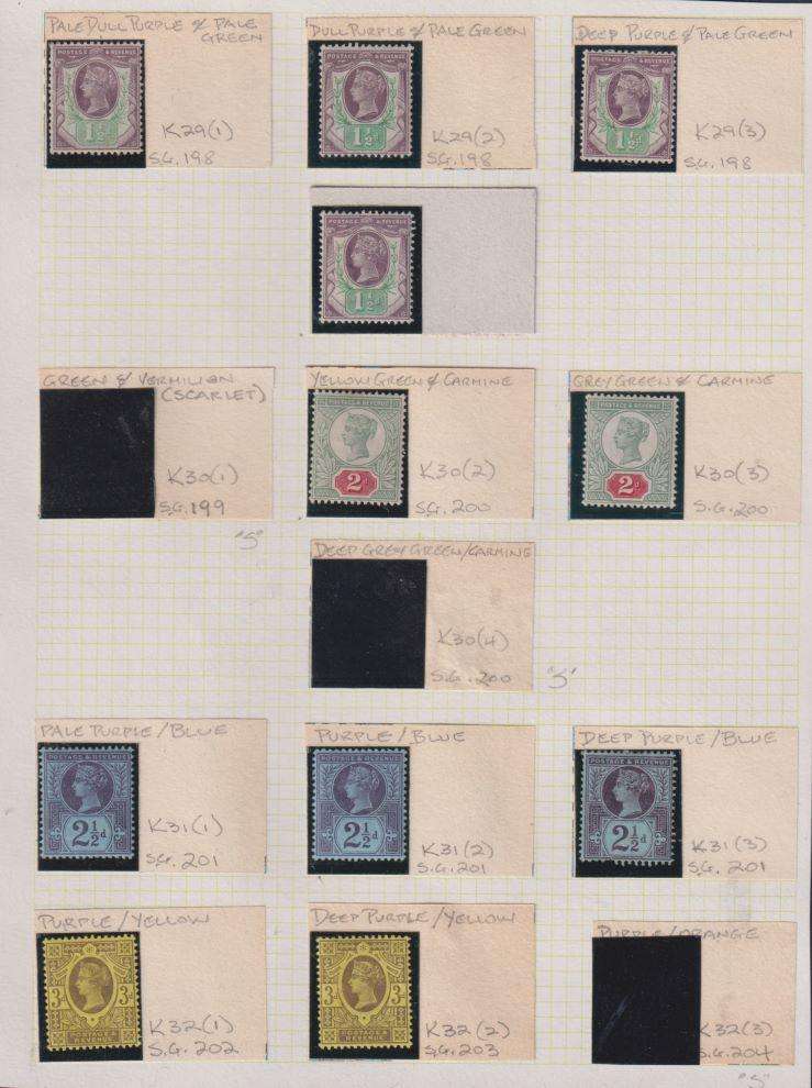 GB 1887 QUEEN VIC NICE HINGED MINT LOT ON PAGE