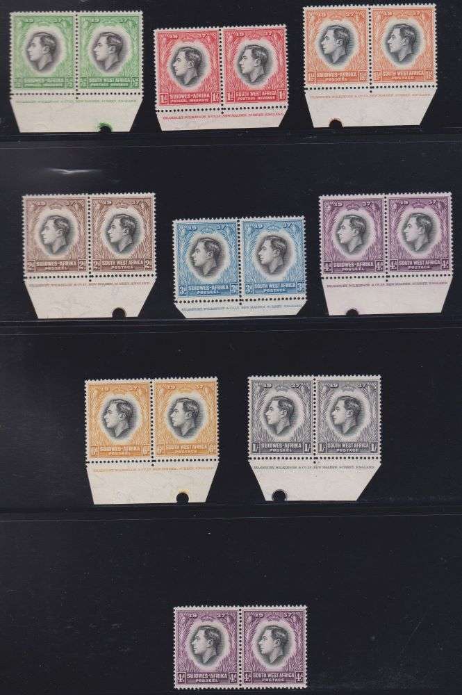 SWA 1937 CORONATION IMPRINTS & 4d REENTRY FINE MINT