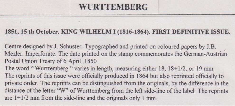 WURTTEMBERG SUPERB 1851-1875 DISPLAY ON PAGES