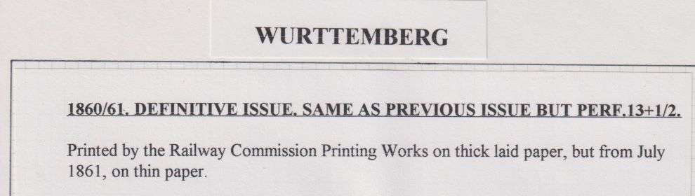 WURTTEMBERG SUPERB 1851-1875 DISPLAY ON PAGES