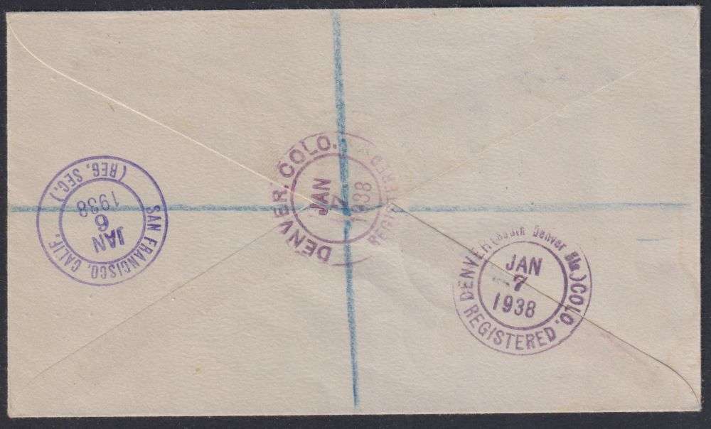 NEW ZEALAND 1937 1st AIRMAIL COVER TO USA