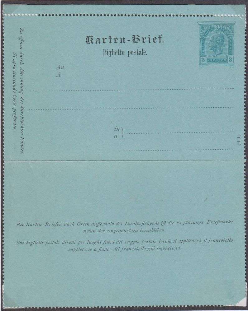 AUSTRIA, ITALY 1890 POSTAL STATIONERY CARDS - WRITTEN UP COLLECTION