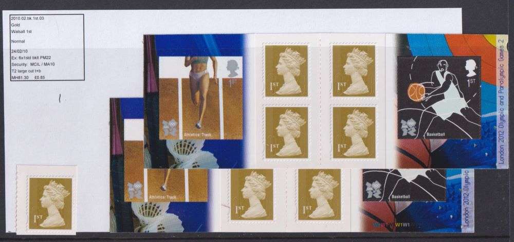 GREAT BRITAIN 2010 UM ISSUES, STAMPS, BOOKLETS, MIN SHEETS