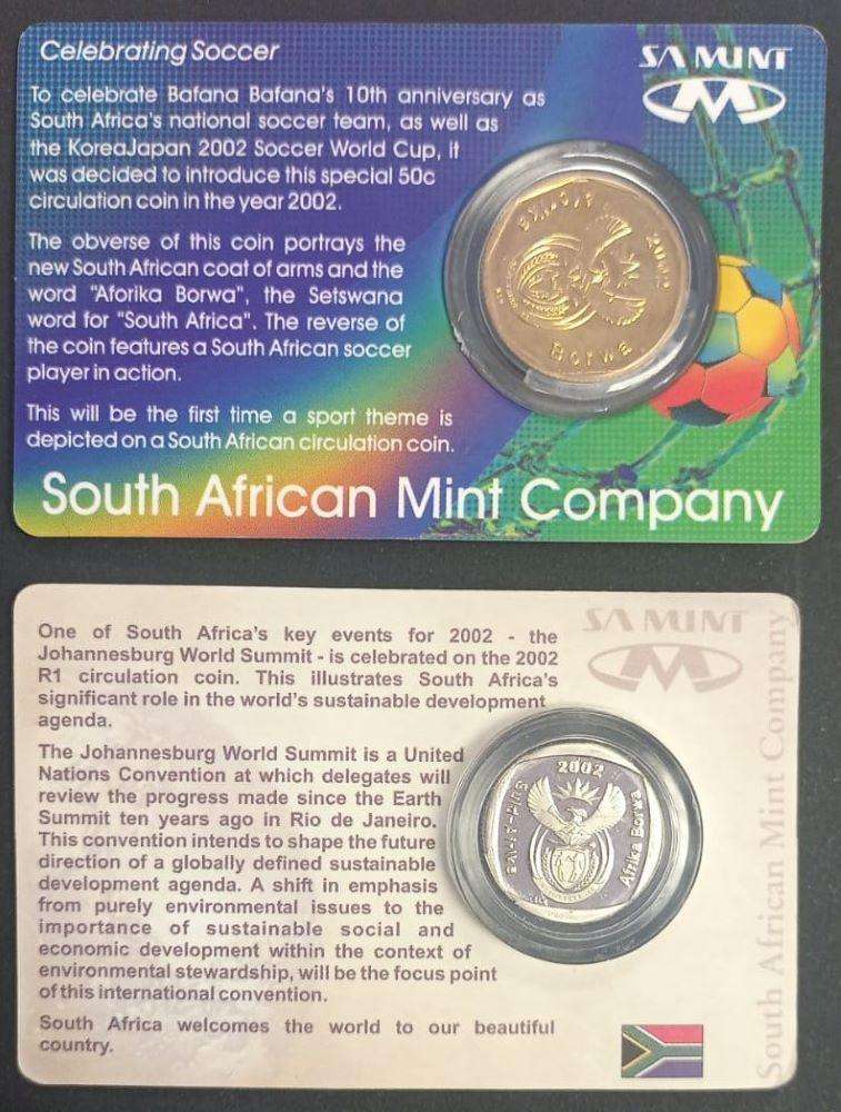Johannesburg World Summit R1 & Bafana Bafana 50c Coin