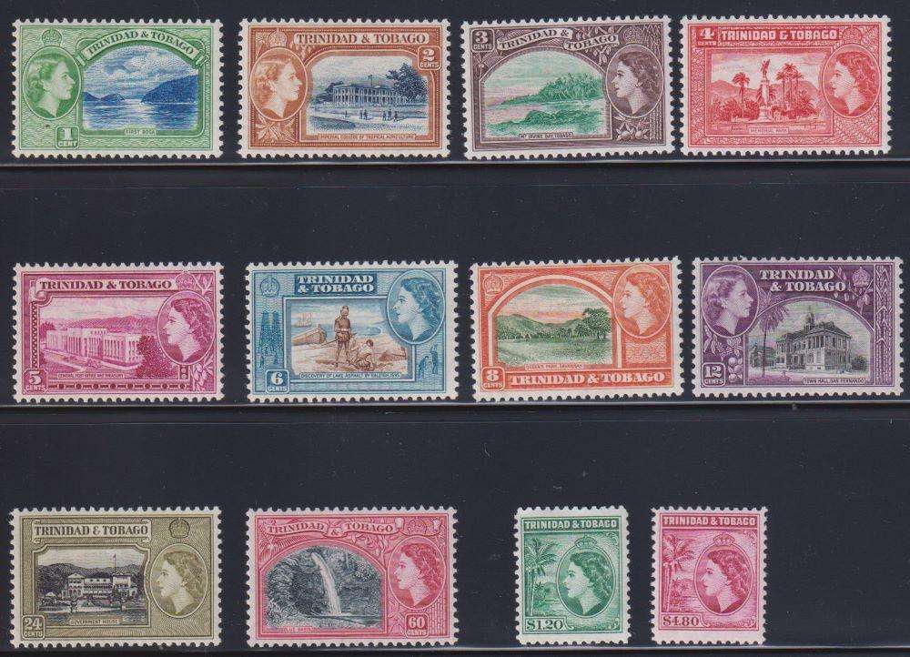 TRINIDAD & TOBAGO QE11 1953 SET HINGED MINT - CV £45