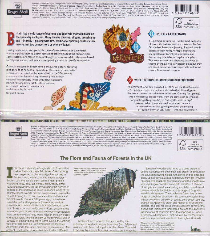 GREAT BRITAIN 2019 ISSUES, PRES PACKS, BOOKLETS, MIN SHEETS HIGH FACE VALUE