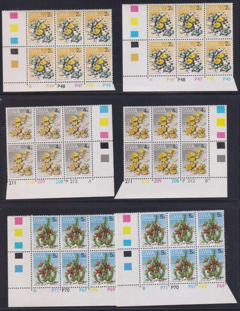 SWA 1973 DEFINITIVE CONTROL BLOCK COLLECTION - UM