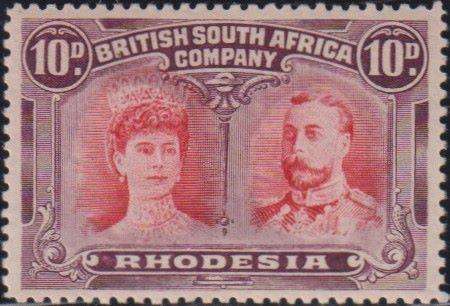 RHODESIA 1910 10d DOUBLE HEAD FINE MINT SG 150 cv £600