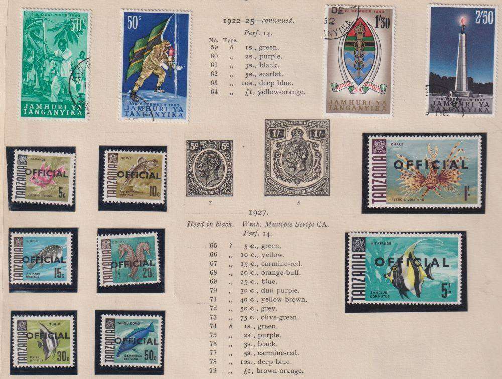 TANGANYIKA-TANZANIA LOVELY MINT & USED LOT ON PAGES