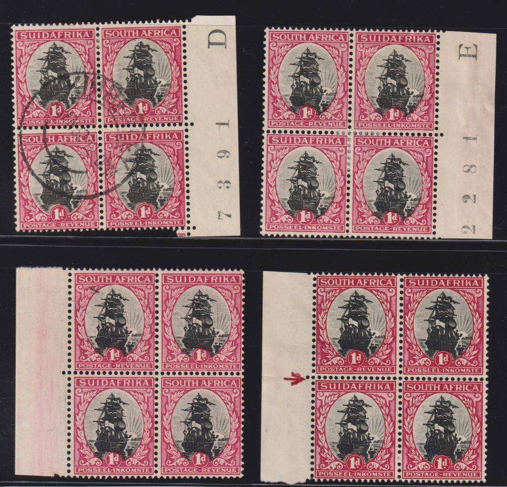 SA 1930 1d ROTO SHIPS BLOCKS