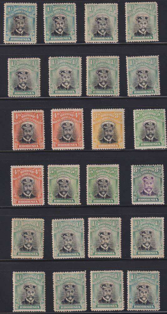 RHODESIA 1913 ADMIRALS NICE MINT LOT
