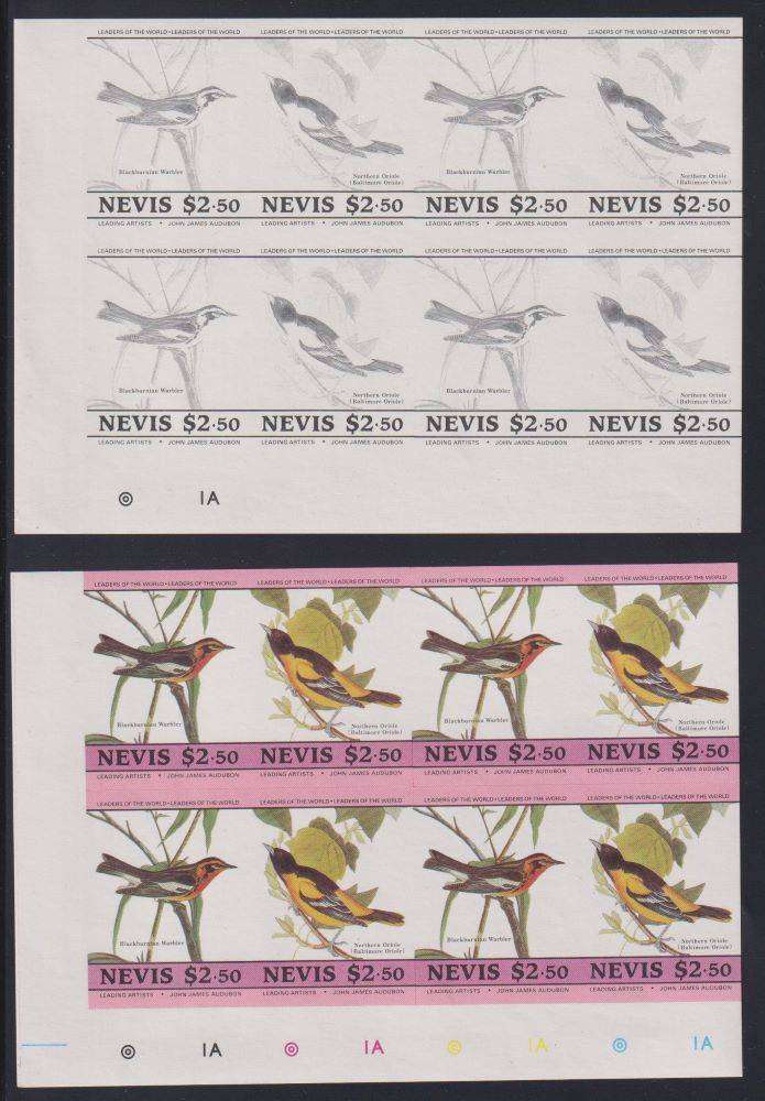NEVIS BIRDS $2.50 CONTROLS-  PROGRESSIVE PROOFS